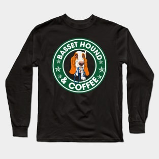 Basset Hound And Coffee Long Sleeve T-Shirt